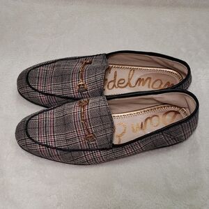 Sam Edelman Plaid Horsebit Loafers - Taupe, Black & Pink